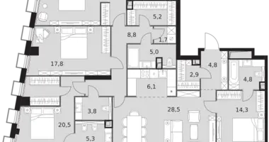 Apartamento 5 habitaciones en North-Western Administrative Okrug, Rusia