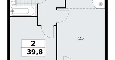 Apartamento 2 habitaciones en poselenie Sosenskoe, Rusia