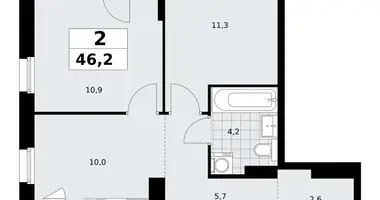 Apartamento 2 habitaciones en Kommunarka, Rusia