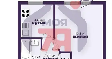Wohnung 1 zimmer in Baryssau, Belarus