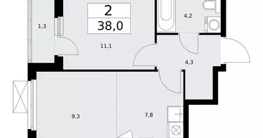 Apartamento 2 habitaciones en poselenie Sosenskoe, Rusia