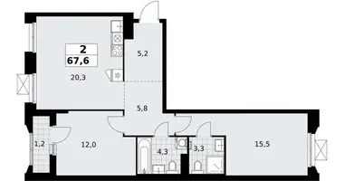 Wohnung 2 zimmer in Troizk, Russland