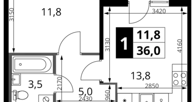 Квартира 1 комната в Химки, Россия