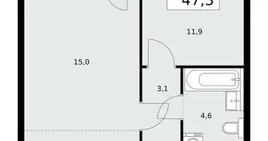 Apartamento 2 habitaciones en poselenie Sosenskoe, Rusia