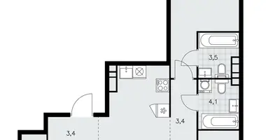 Apartamento 3 habitaciones en poselenie Sosenskoe, Rusia