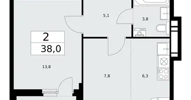 2 room apartment in Moscow, Russia