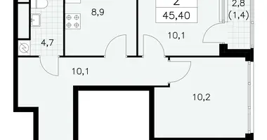 Wohnung 2 Zimmer in Südwestlicher Verwaltungsbezirk, Russland