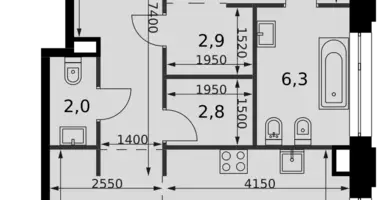 Apartamento 2 habitaciones en North-Western Administrative Okrug, Rusia