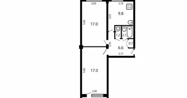 2 room apartment in Minsk, Belarus