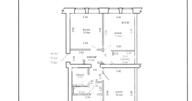 Apartamento 3 habitaciones en Minsk, Belarús