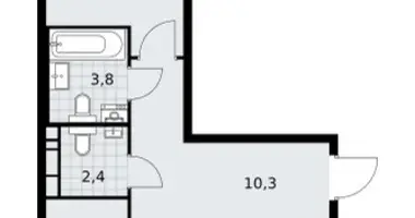 Apartamento 2 habitaciones en poselenie Sosenskoe, Rusia