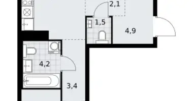Wohnung 2 zimmer in Kommunarka, Russland
