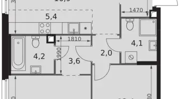 Wohnung 3 zimmer in Moskau, Russland