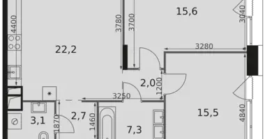 Apartamento 2 habitaciones en Rostokino District, Rusia