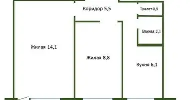 Appartement 2 chambres dans Lida, Bélarus