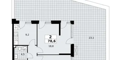 Apartamento 2 habitaciones en poselenie Sosenskoe, Rusia