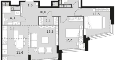 Appartement 3 chambres dans Moscou, Fédération de Russie