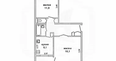 Apartamento 2 habitaciones en Abiarouscyna, Bielorrusia