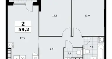 Apartamento 2 habitaciones en South-Western Administrative Okrug, Rusia