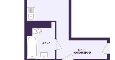 1 room apartment in Salihorsk, Belarus