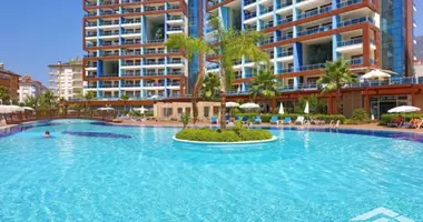 1 room studio apartment with parking, with swimming pool, with surveillance security system in Alanya, Turkey