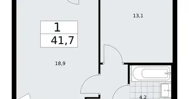 1 room apartment in Troitsk, Russia