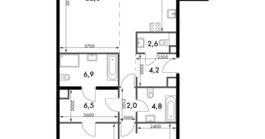 Apartamento 3 habitaciones en North-Western Administrative Okrug, Rusia