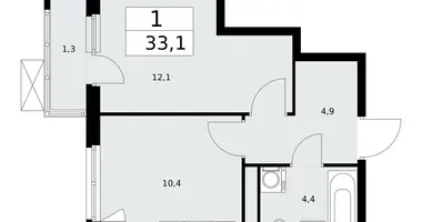 Apartamento 1 habitación en poselenie Sosenskoe, Rusia