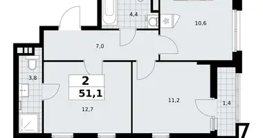 Appartement 2 chambres dans poselenie Sosenskoe, Fédération de Russie