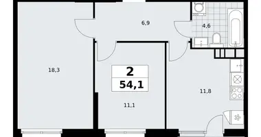 Wohnung 2 zimmer in Südwestlicher Verwaltungsbezirk, Russland