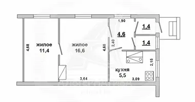 Wohnung 2 Zimmer in Aharodnicki siel ski Saviet, Weißrussland