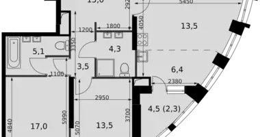 Apartamento 4 habitaciones en North-Western Administrative Okrug, Rusia