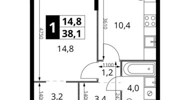 Appartement 1 chambre dans Khimki, Fédération de Russie