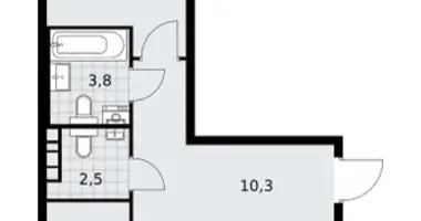 Apartamento 2 habitaciones en poselenie Sosenskoe, Rusia