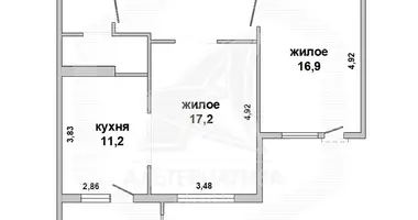 Квартира 2 комнаты в Мухавецкий сельский Совет, Беларусь