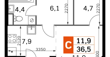 Студия 1 комната в Москва, Россия