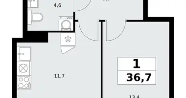 Apartamento 1 habitación en poselenie Sosenskoe, Rusia