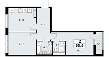 Wohnung 2 Zimmer in Postnikovo, Russland