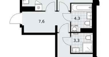 2 room apartment in Troitsk, Russia