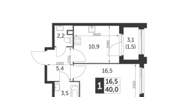 Квартира 1 комната в Северный административный округ, Россия