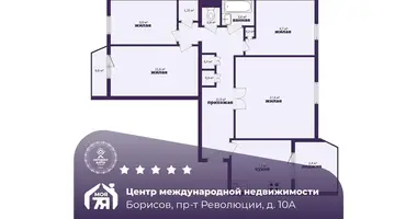 Apartamento 4 habitaciones en Borisov, Bielorrusia