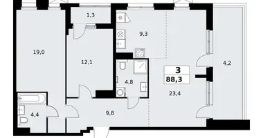 Квартира 3 комнаты в район Коммунарка, Россия