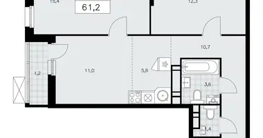 Apartamento 3 habitaciones en Moscú, Rusia