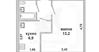 1 room apartment in Kobryn, Belarus