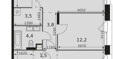 Apartamento 2 habitaciones en Rostokino District, Rusia