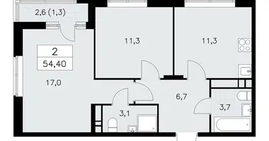 Wohnung 2 Zimmer in poselenie Sosenskoe, Russland