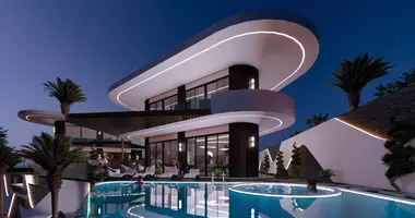 Villa 4 habitaciones con balcón, con vista al mar, con garaje en Mahmutlar, Turquía