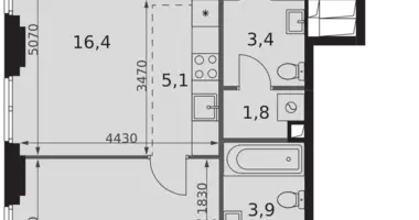 Apartamento 2 habitaciones en North-Western Administrative Okrug, Rusia