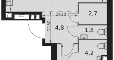 Apartamento 2 habitaciones en Konkovo District, Rusia