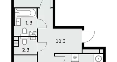 Apartamento 3 habitaciones en Moscú, Rusia